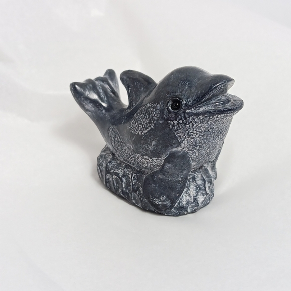 A Wolf Original Dolphin Sculpture Figurine Soap Stone Gloss Finish Cute Baby - Picture 7 of 12